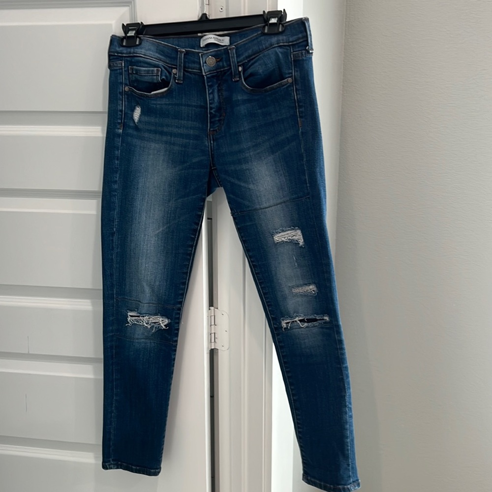 Banana Republic medium wash distressed jeans skinny ankle